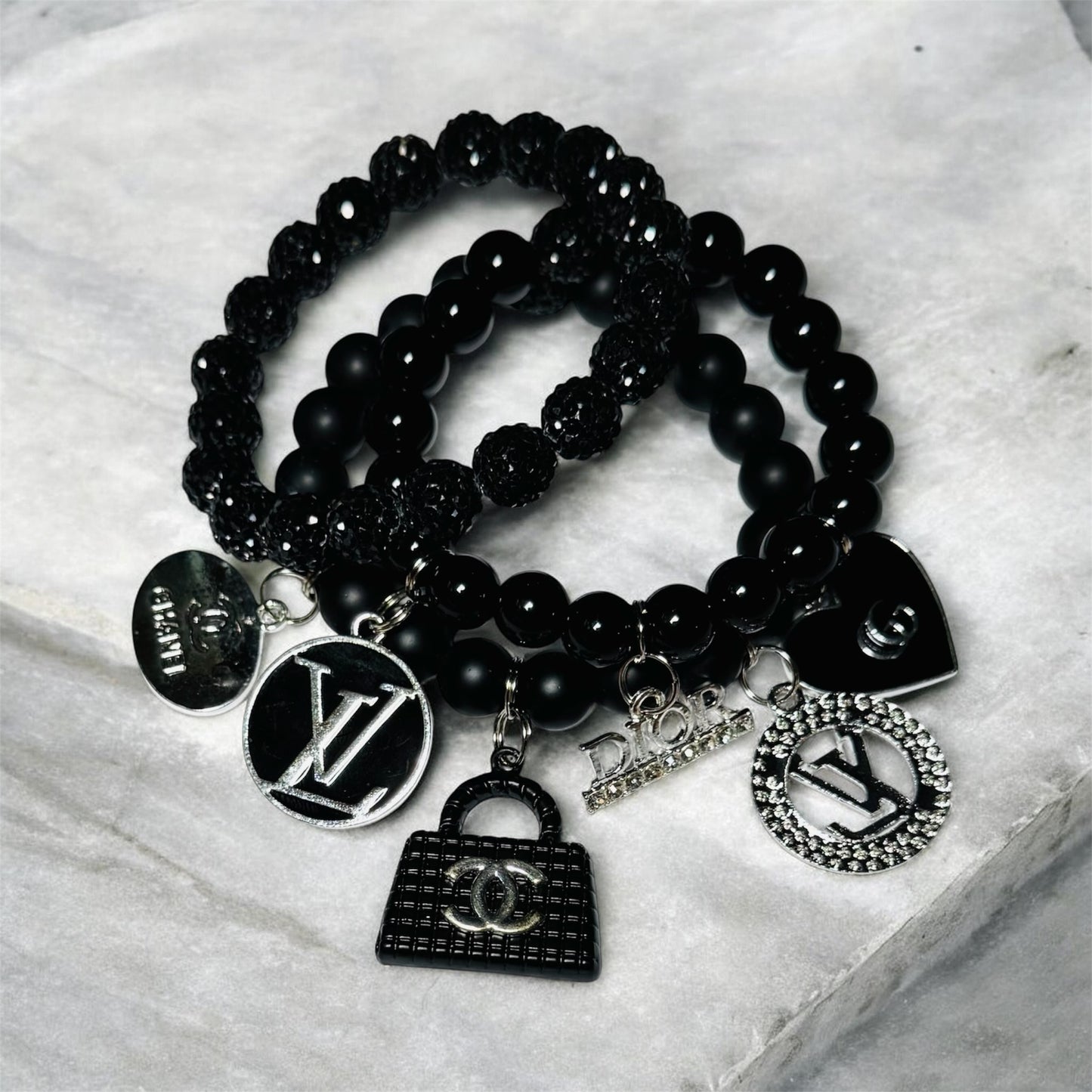 3 PIECE BLACK OUT BRACELET SET