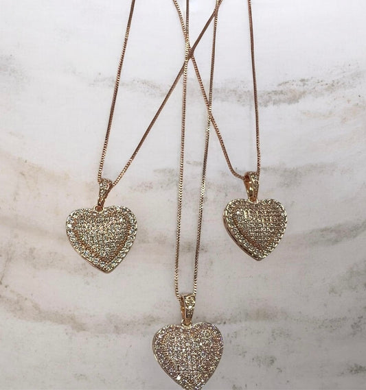 3D ROSE GOLD HEART NECKLACE