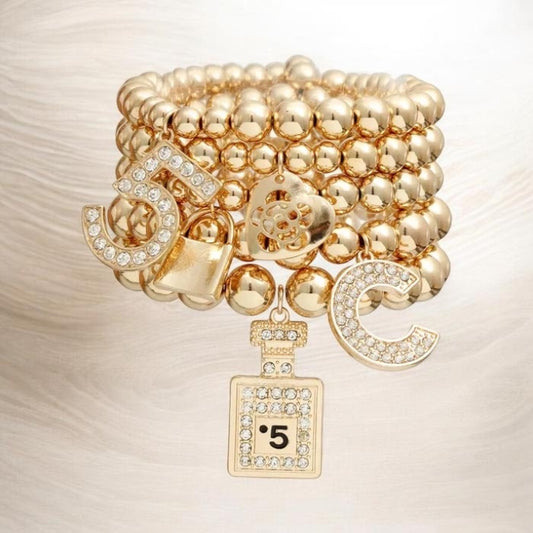 5 PIECE GOLD LUXURY BRACELET SET