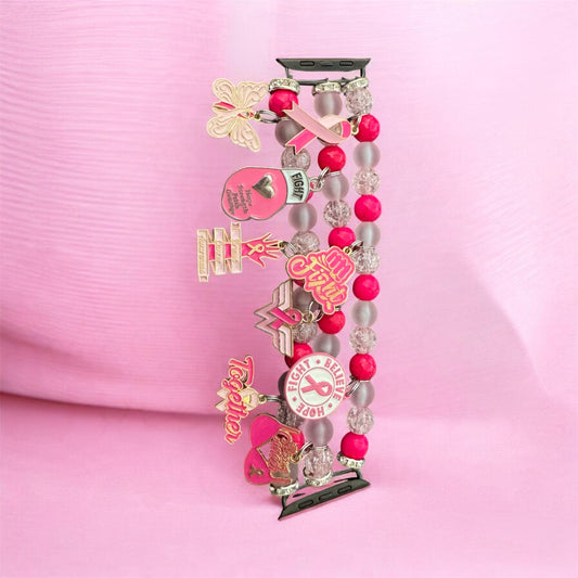 BREAST CANCER APPLE WATCH BAND sz 42-44,45,49mm