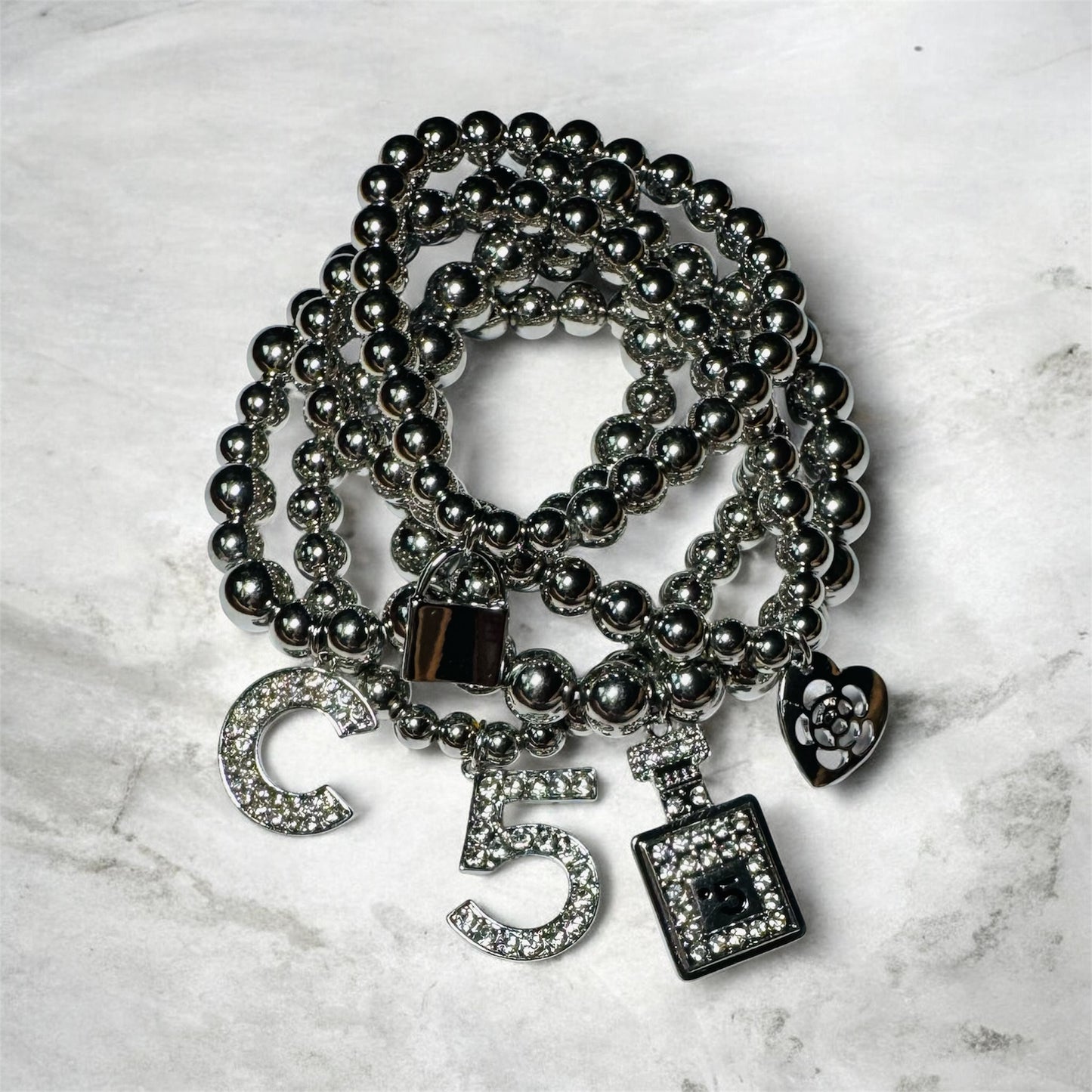 5 PIECE SILVER LUXURY SET