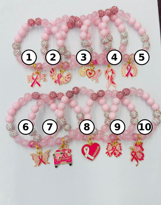 BABY PINK BREAST CANCER AWARENESS BRACELETS