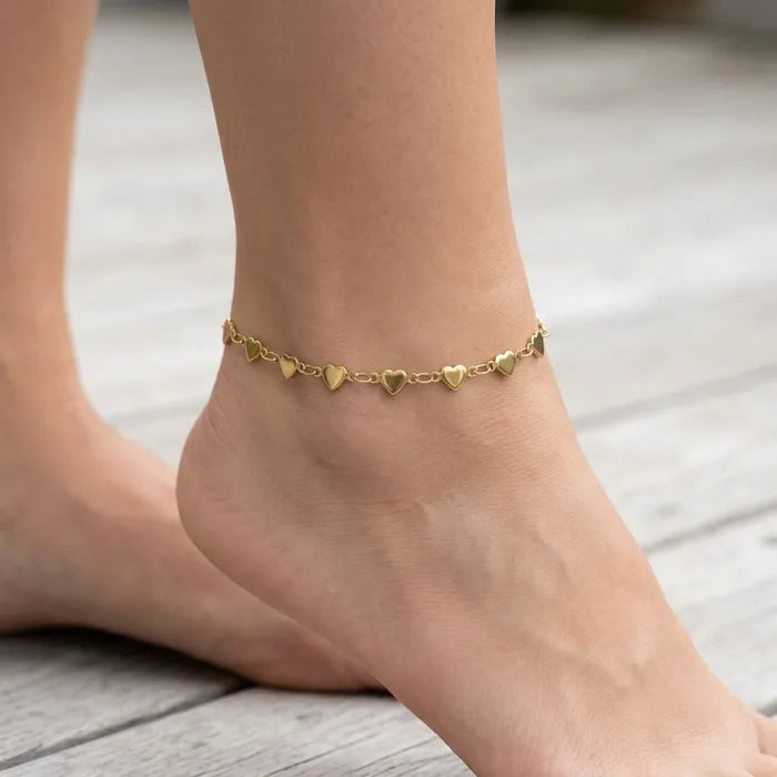 STAINLESS STEEL HEART ANKLET